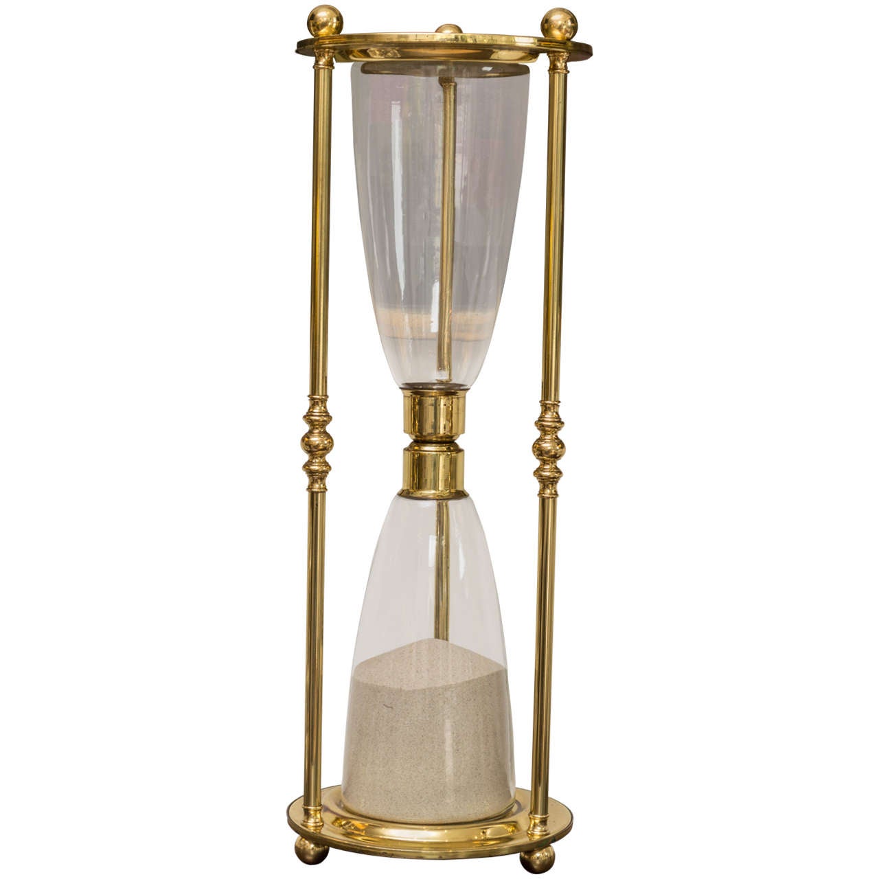 Large Polished Brass Hourglass For Sale at 1stdibs