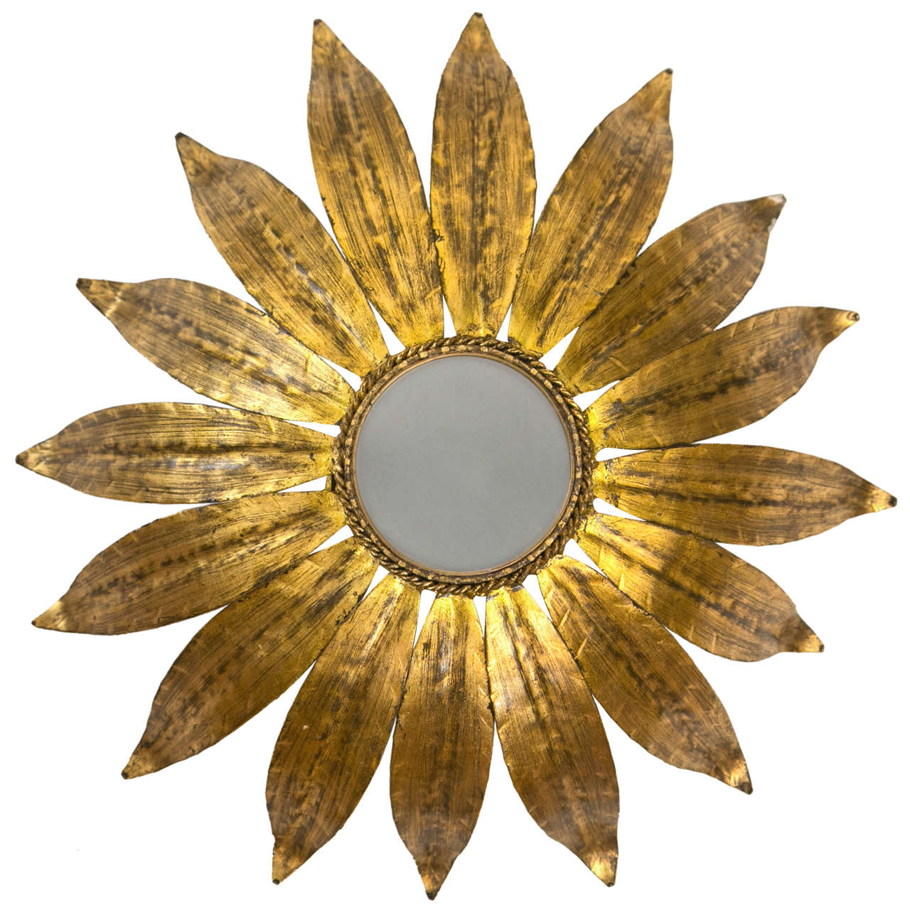 1940's French Gilt Metal Sunburst Light