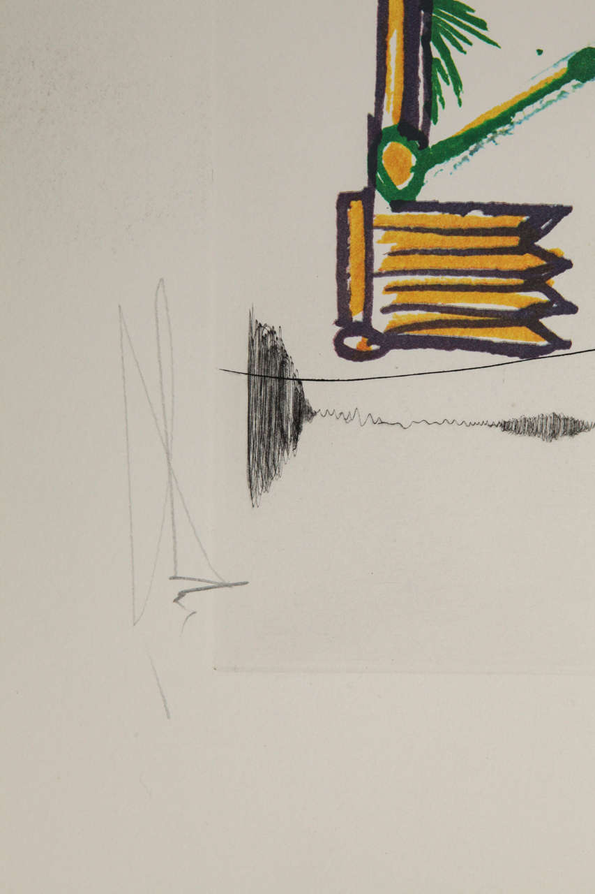 French Signed Salvador Dali  Florals Print 