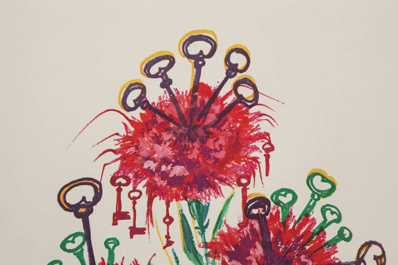 Signed Salvador Dali  Florals Print 