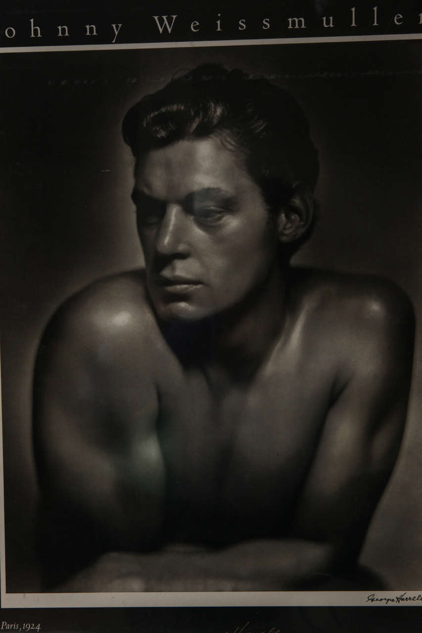 George Hurrell Poster of Johnny Weissmuller In Excellent Condition For Sale In Los Angeles, CA
