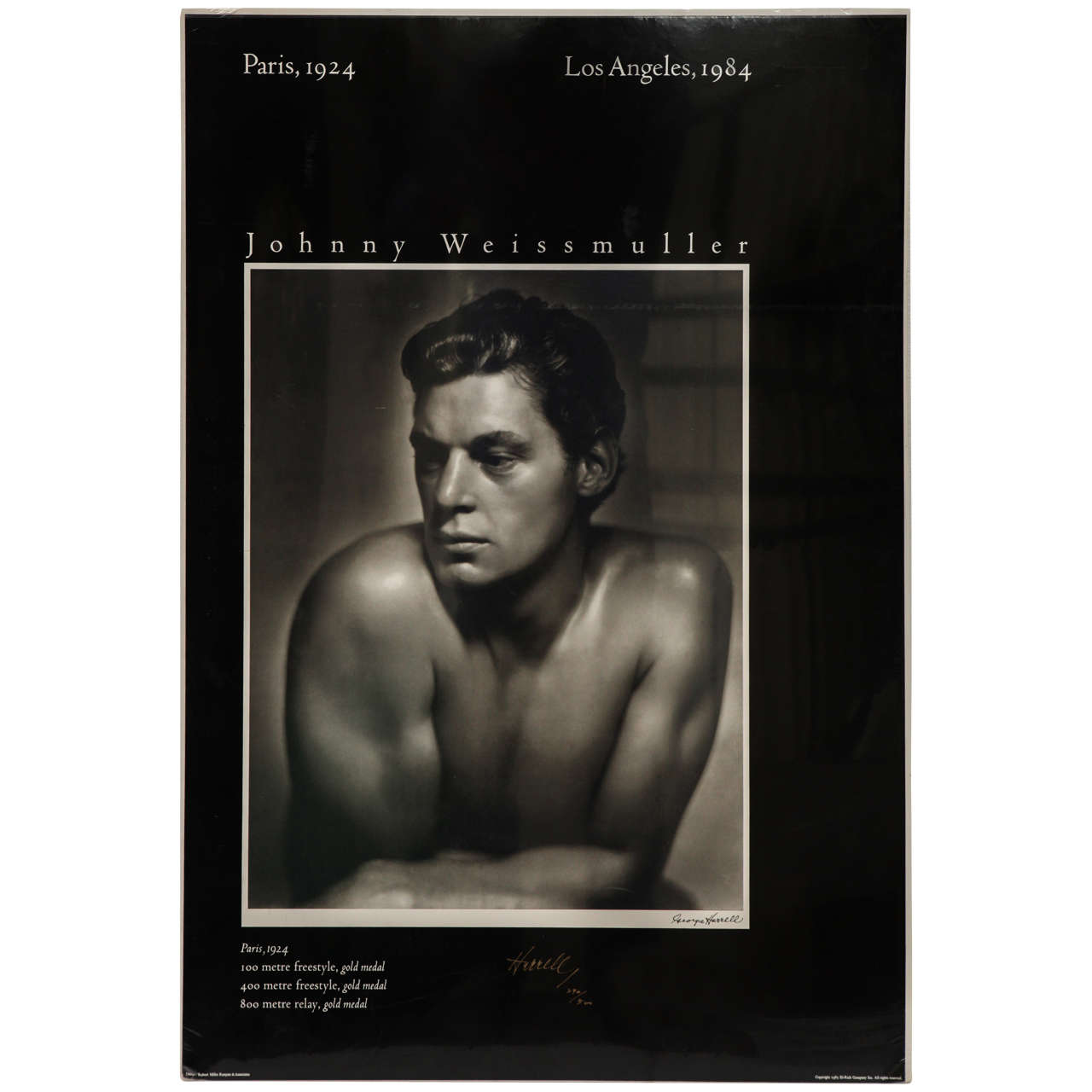 George Hurrell Poster of Johnny Weissmuller For Sale
