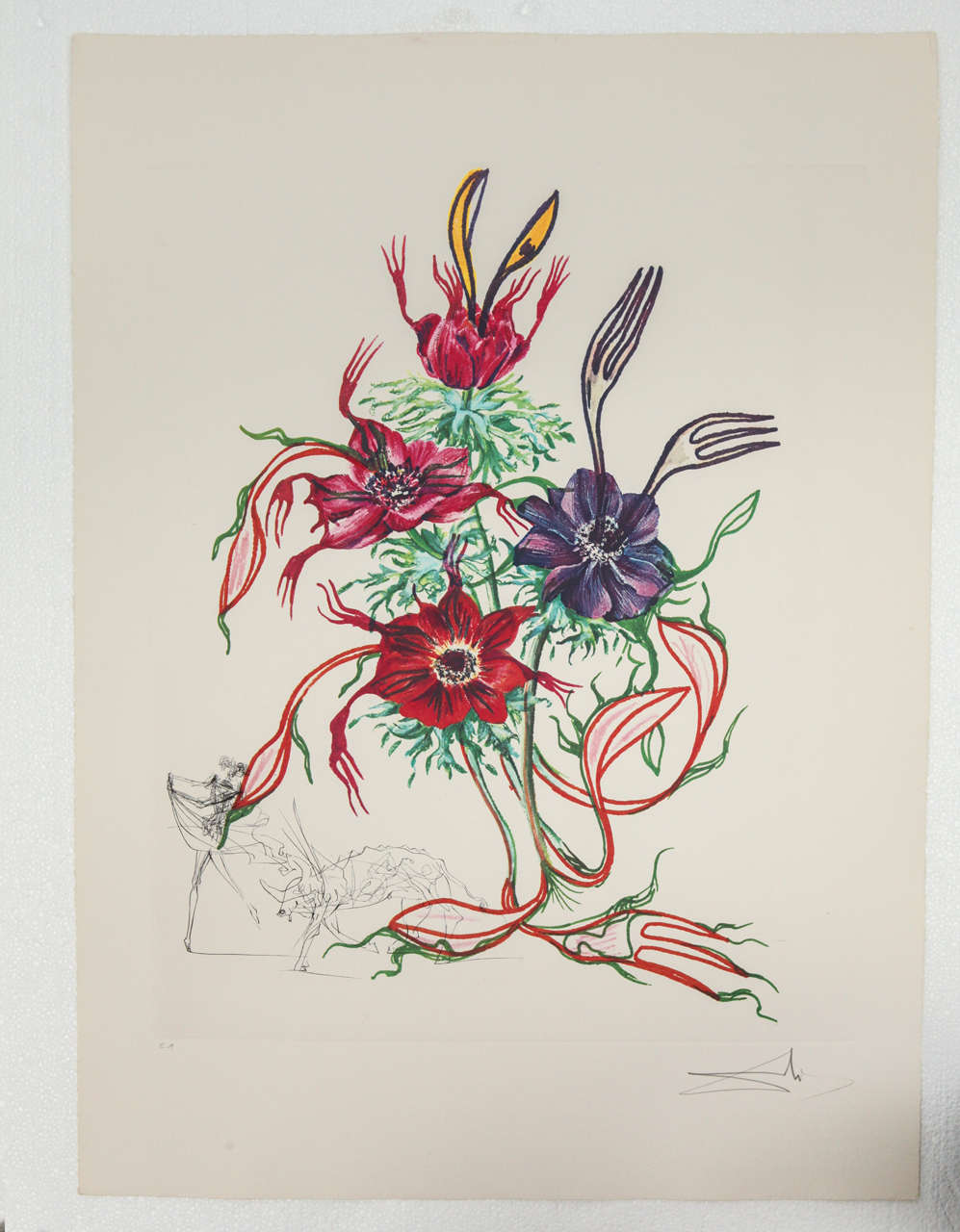 Signed Salvador Dali  Florals Print "Anemone Tauramiche"