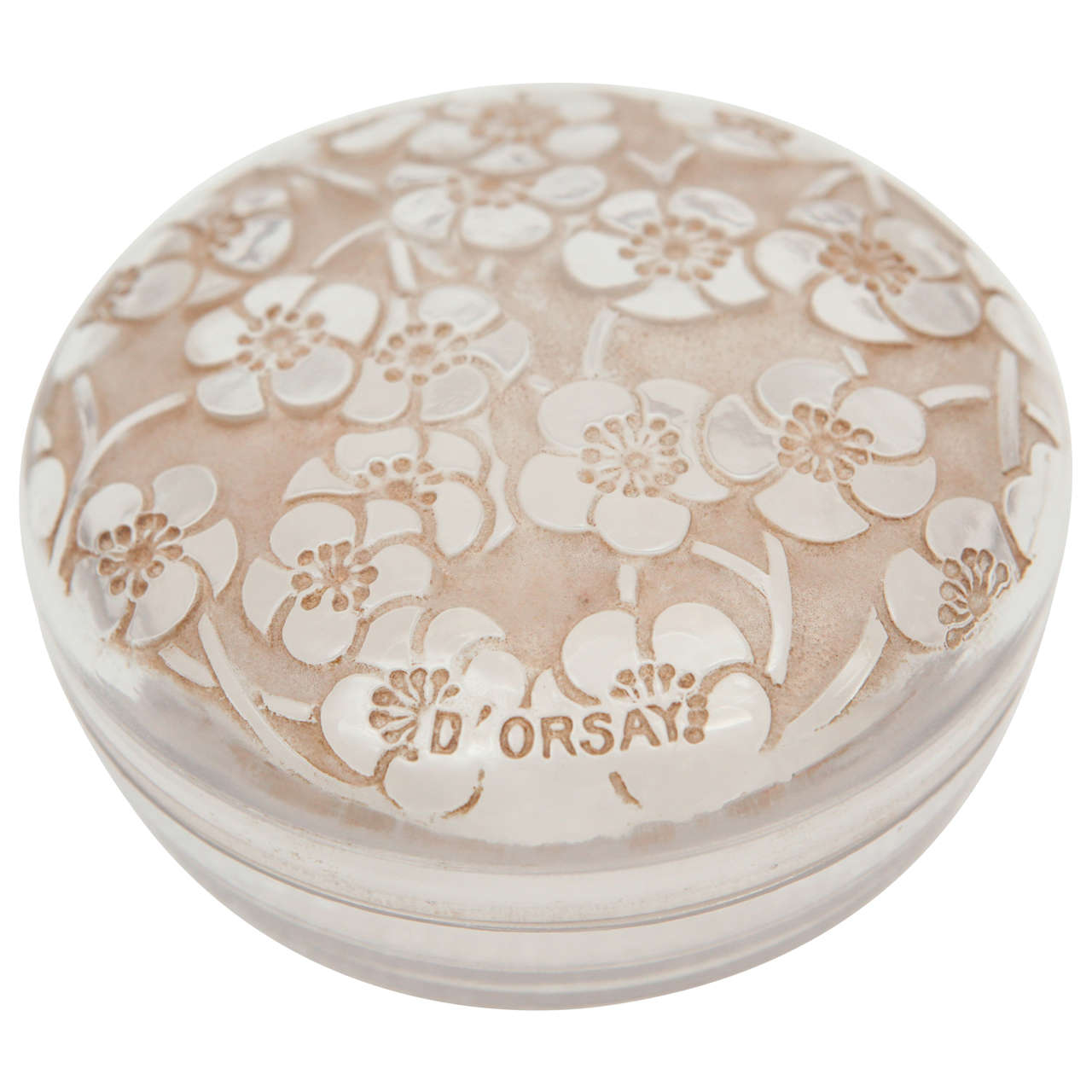 Lalique D'Orsay Crystal Powder Box “Le Lys d'Orsay” For Sale