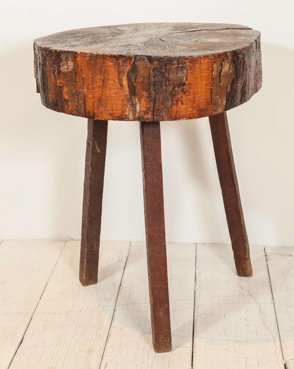 rustic wood side table