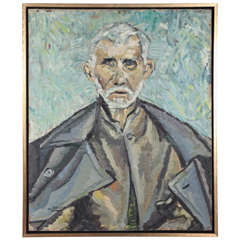 Post-Impressionist Style Portrait of a Man in Trench Coat