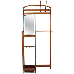 Bentwood Thonet Coat Rack and Umbrella Stand with Mirror