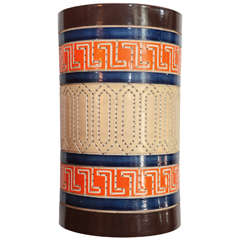 Perforated Terracotta Orange and Blue Wall Sconce