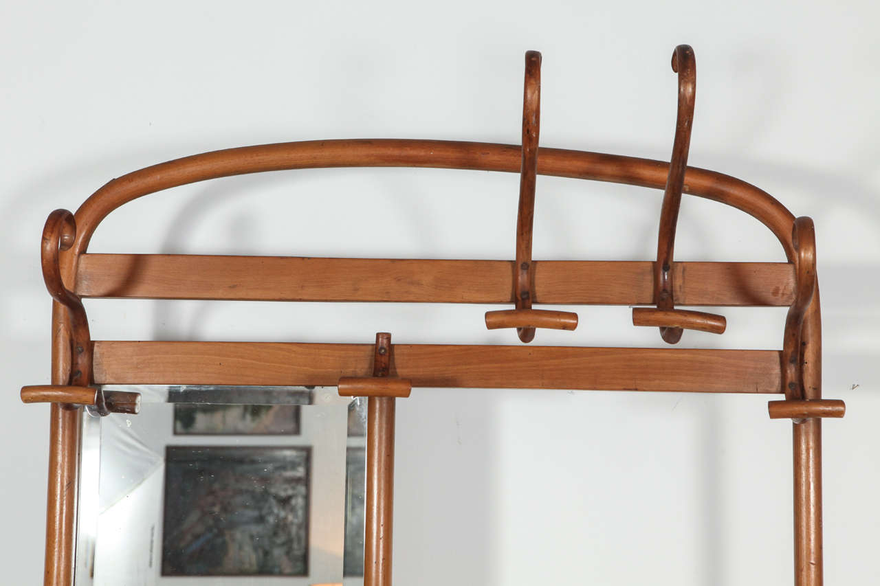 Bentwood Coat Rack and Umbrella Stand with Mirror at 1stdibs