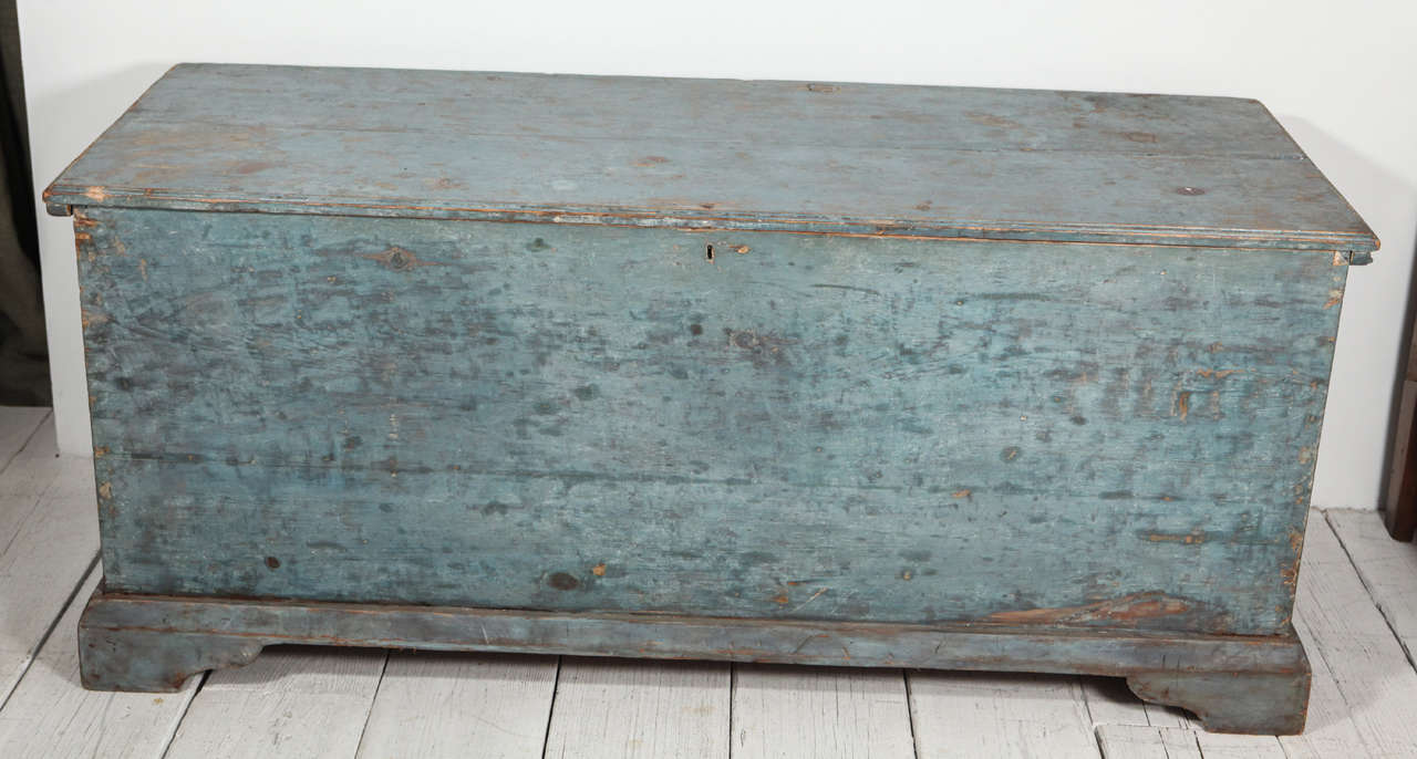 Tall Rustic Blue Blanket Chest / Trunk at 1stDibs