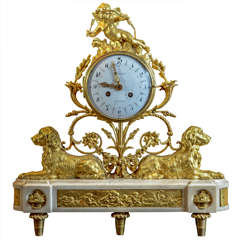Louis XVI Ormoulu and White Marble Mantel Clock, Late 18th Century