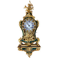 Fine French Louis XV Corne Verte Bracket Clock