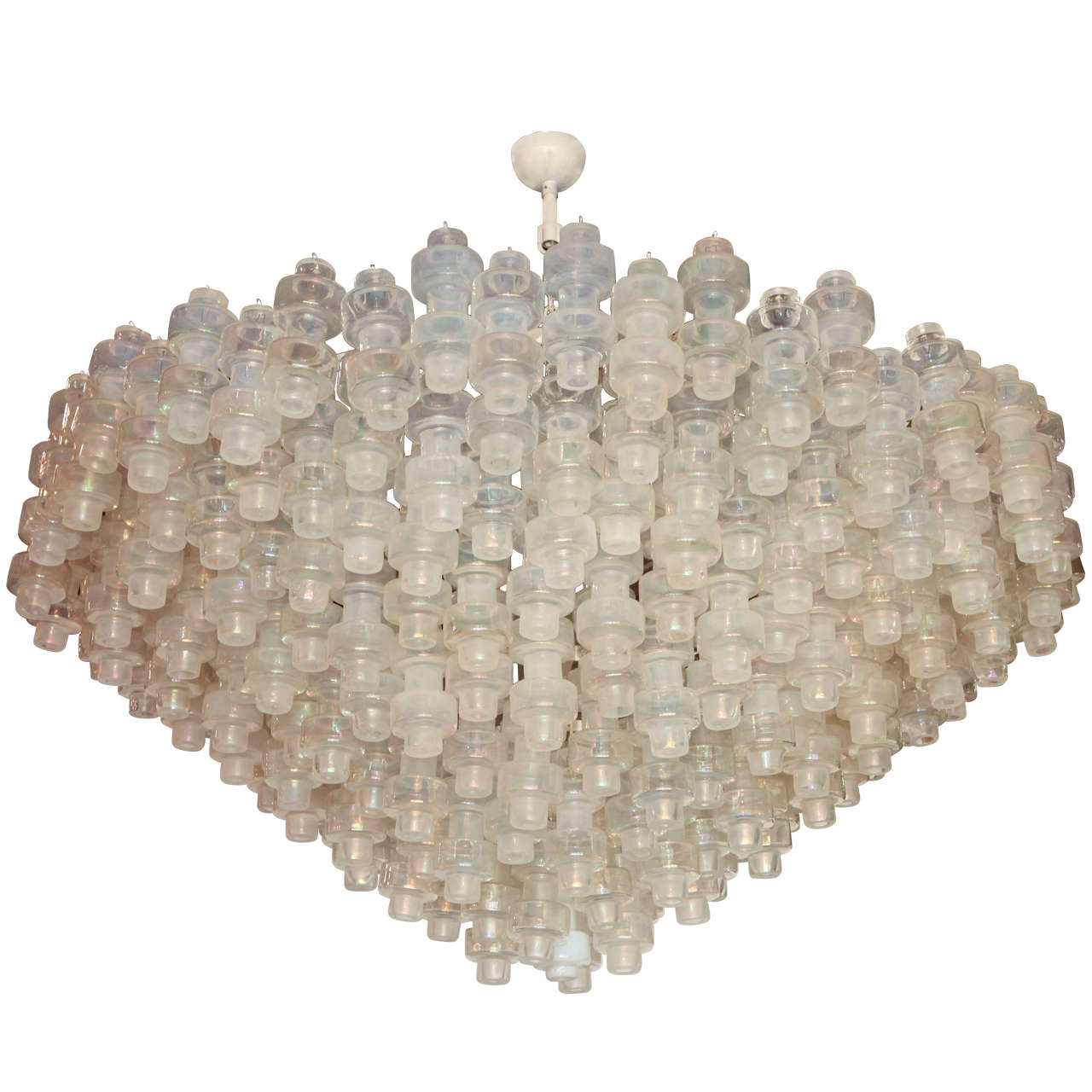 Huge and Impressive Murano Chandelier in the Style of  Manubri by Venini