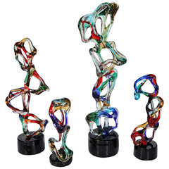 Abstract Set of Four Italian Sculptures