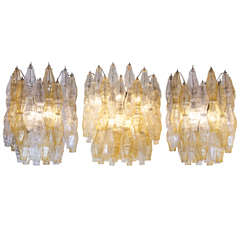 1950
s Italian Murano Poliedri Chandeliers by Venini