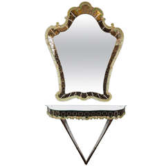 1940's Murano Venetian  Console And Mirror