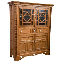 English Scrubbed Pine Cabinet