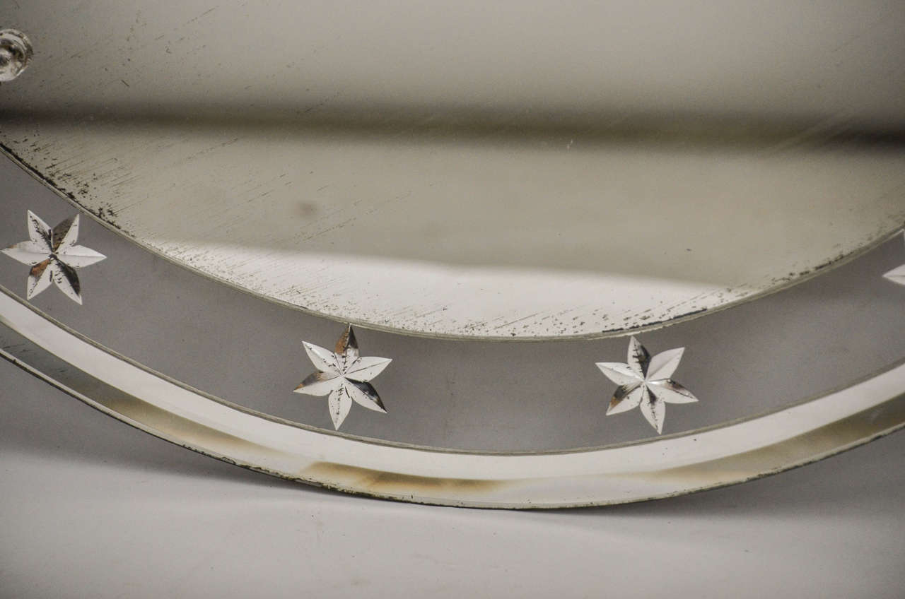 Circular Art Deco Star Mirror In Excellent Condition In New York City, NY