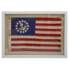 Framed United States Yacht Ensign Flag