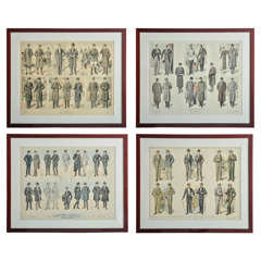 Set of Four Framed Gentleman's Suiting Prints