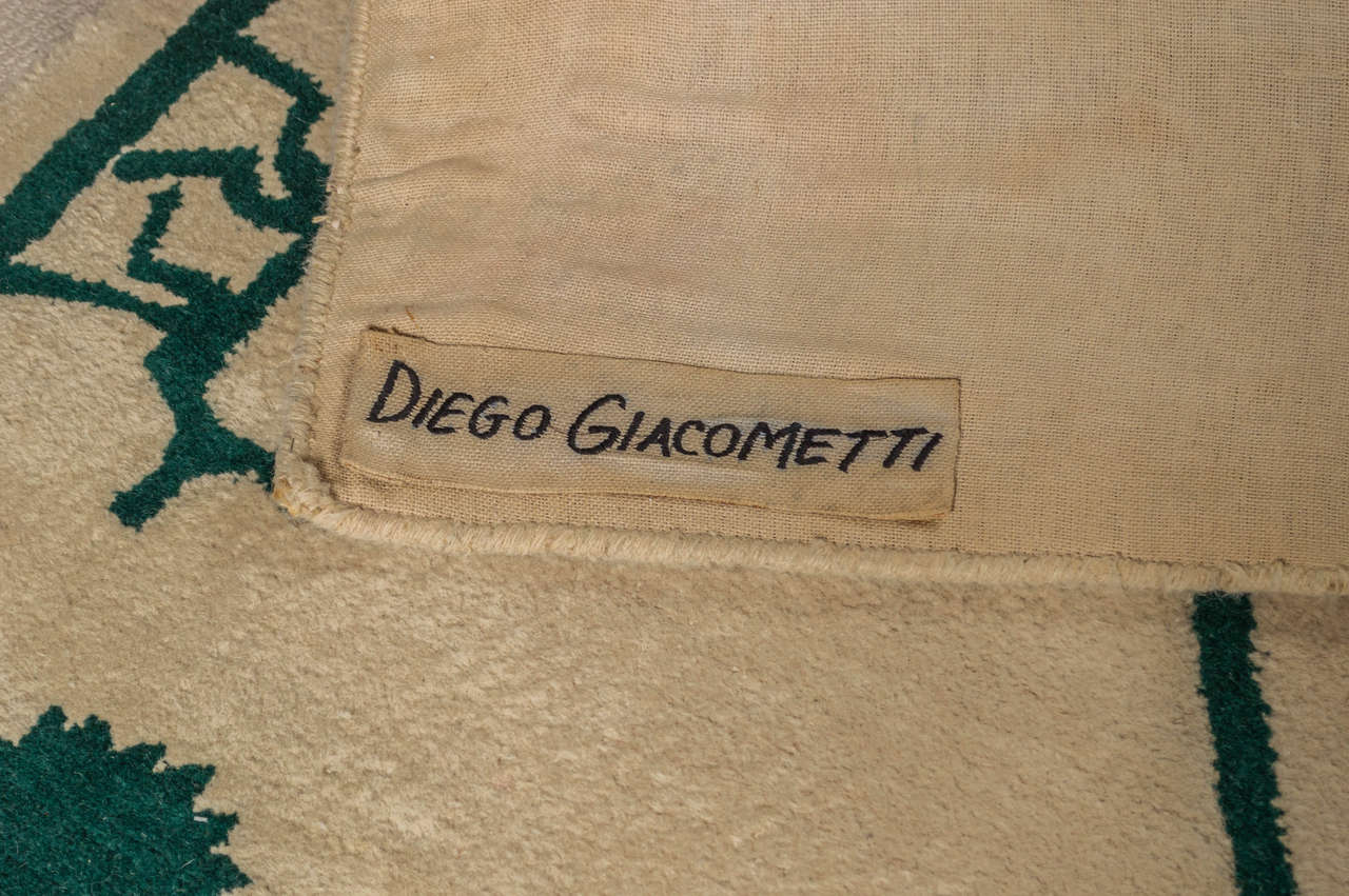 20th Century Diego Giacometti Hand-Woven Rug