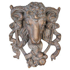 Brass Ram's-Head Sculpture, NYC