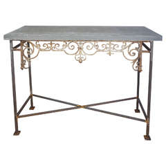Architectural Iron Console with Hudson Valley Bluestone
