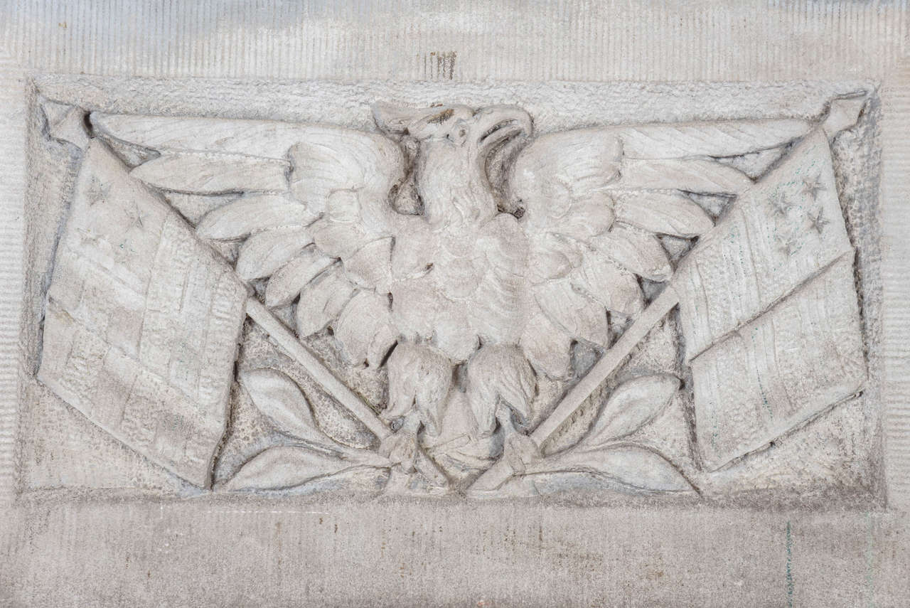 North American Rare Carved Limestone American Eagle Keystone, Wall Street, NY For Sale