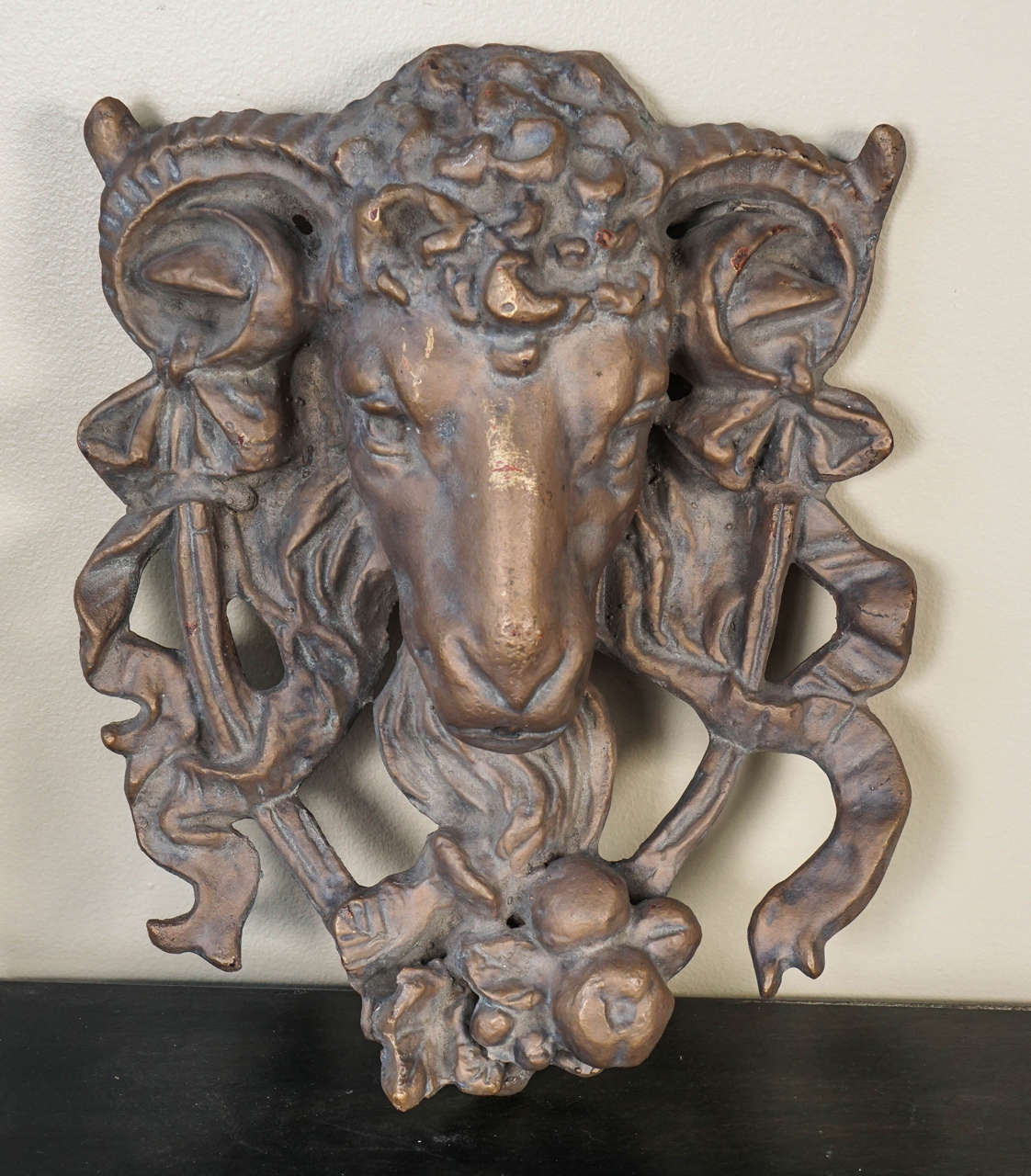 Brass Ram'sHead Sculpture, NYC at 1stdibs
