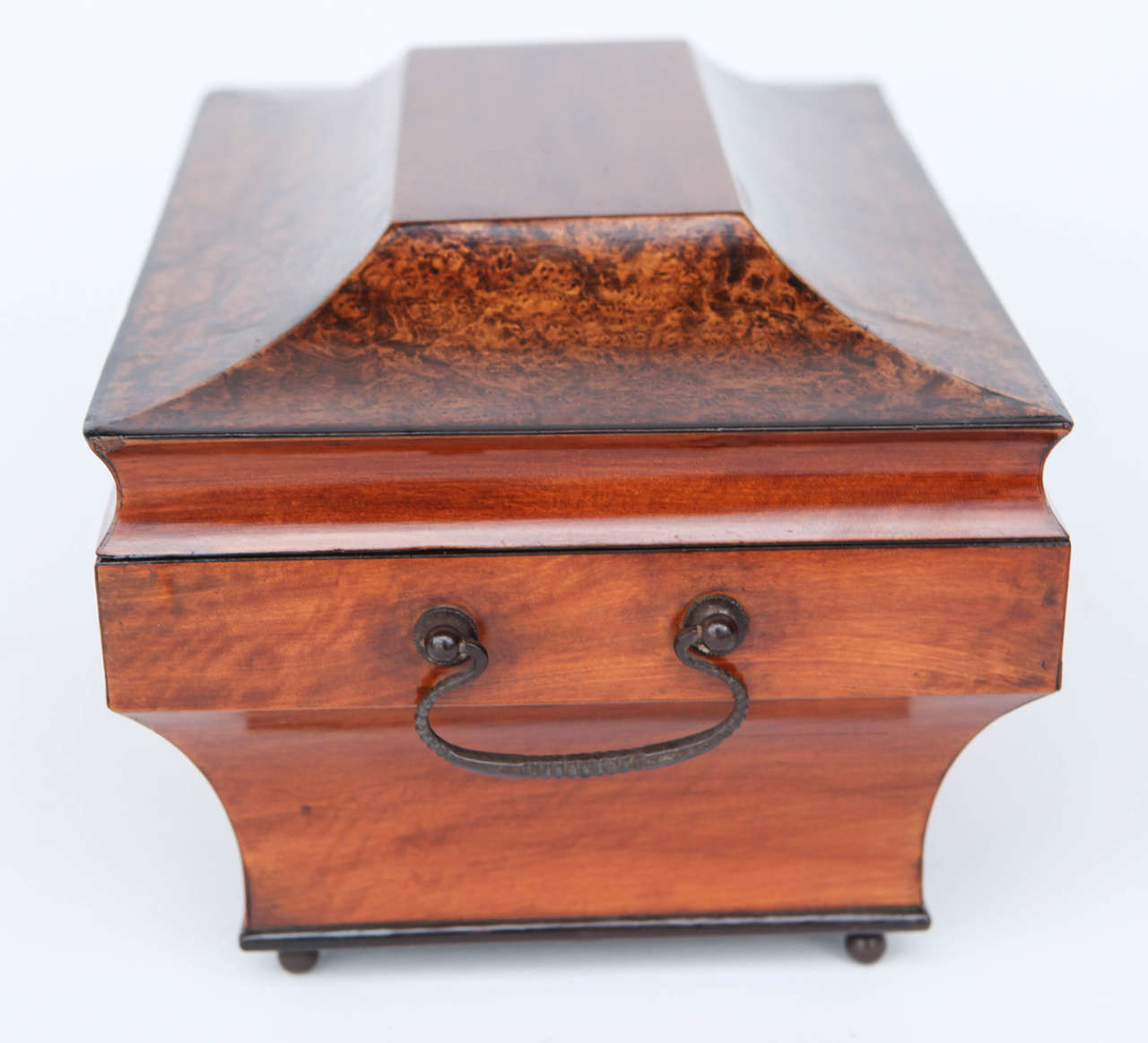 19th Century English Burl Walnut Sewing Box 2