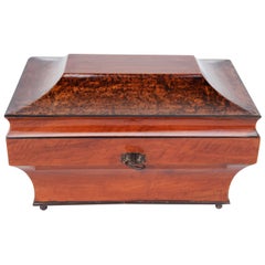 19th Century English Burl Walnut Sewing Box