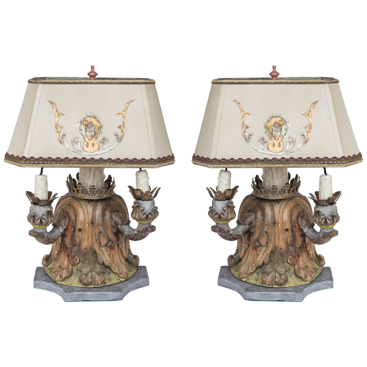 Paar italienische Fragment-Lampen aus dem 19. Jahrhundert im Angebot