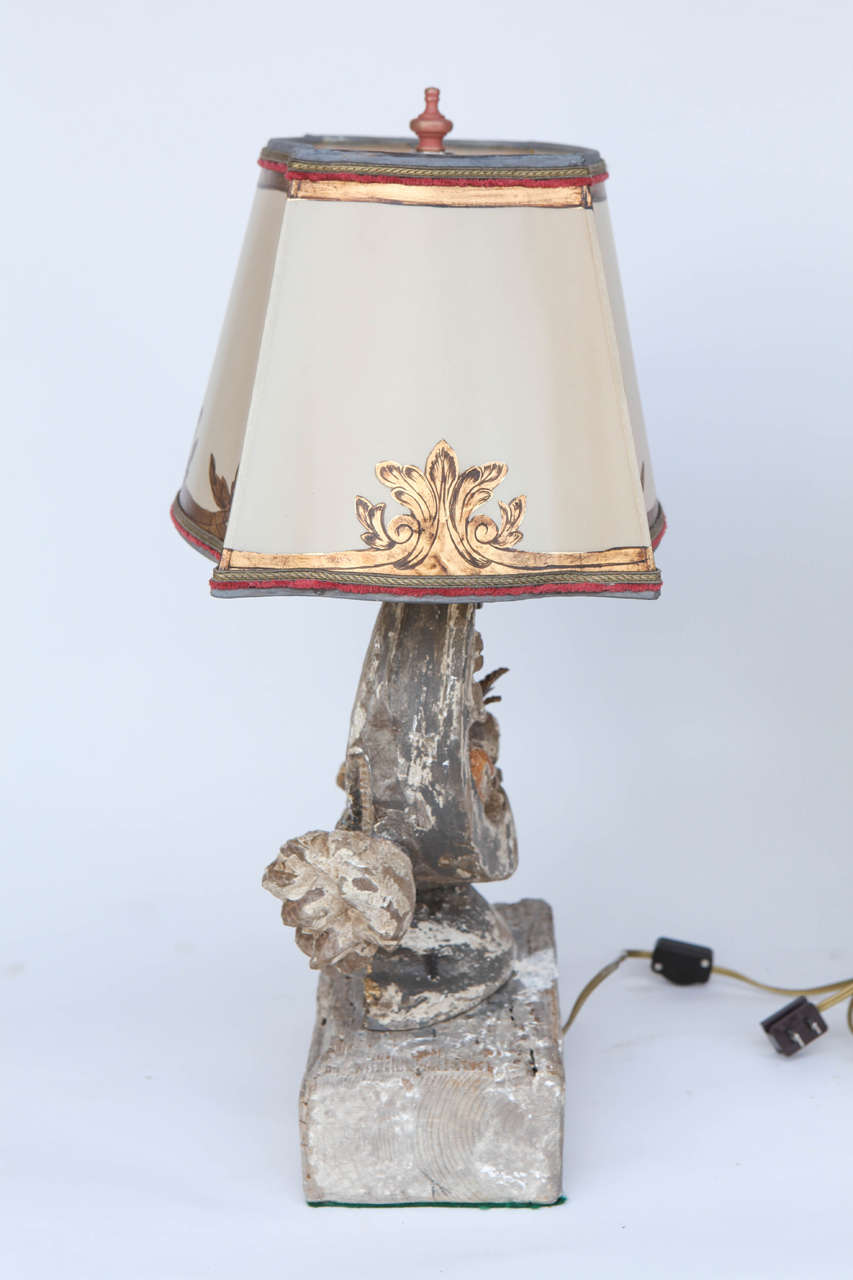 19th Century Pair of Italian Antique Wood Fragment Lamps 2
