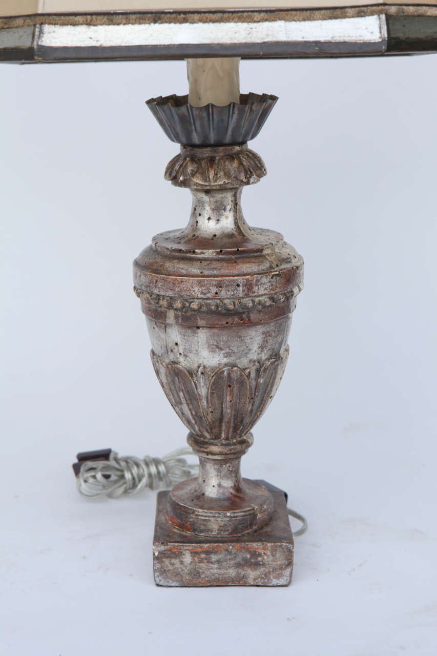 Pair of 19th Century Italian Silver Leaf Urn Lamps 4