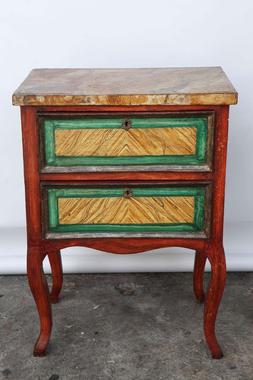 Pair of 19th Century Italian Miniature Painted Commodes In Excellent Condition In Los Angeles, CA