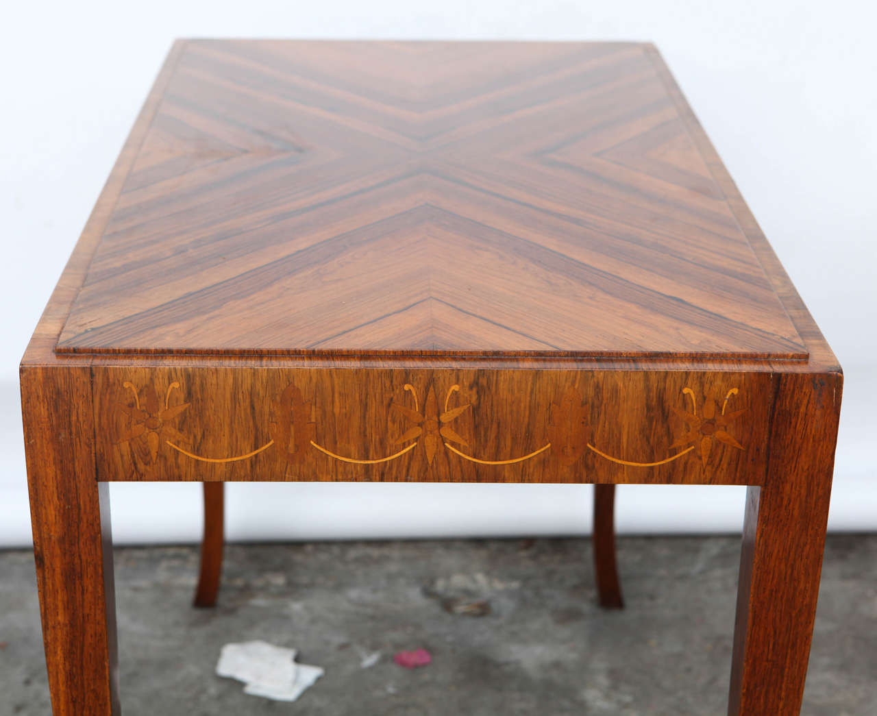Vintage French Deco Inlaid Occasional Table 3