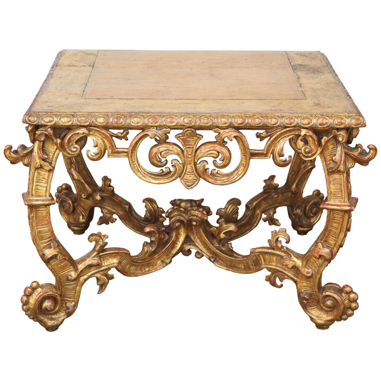 19th Century Italian Giltwood Console Table