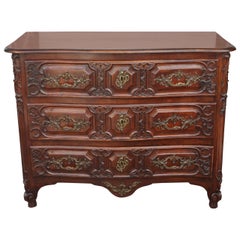 Antique 18th Century French Louis XV Style Walnut Commode 