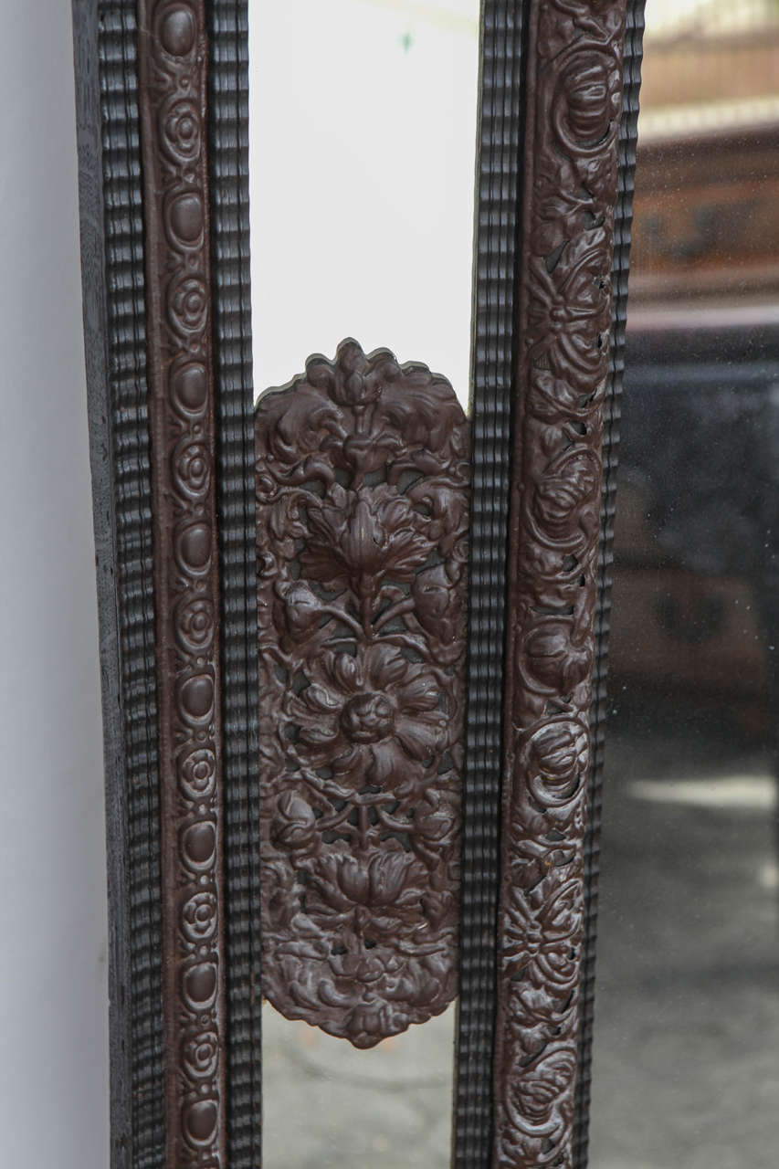 19th Century Dutch Metal and Wood Mirror 2