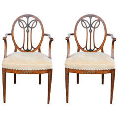 Pair of 19th Century English Satinwood Chairs