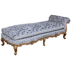 Late 19th Century French Carved Giltwood Chaise Longue