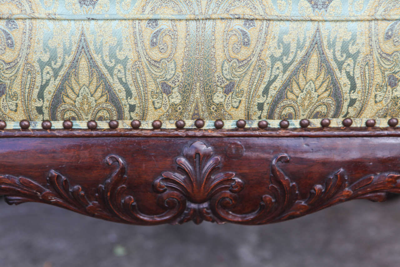 19th Century English Mahogany Bench In Good Condition For Sale In Los Angeles, CA