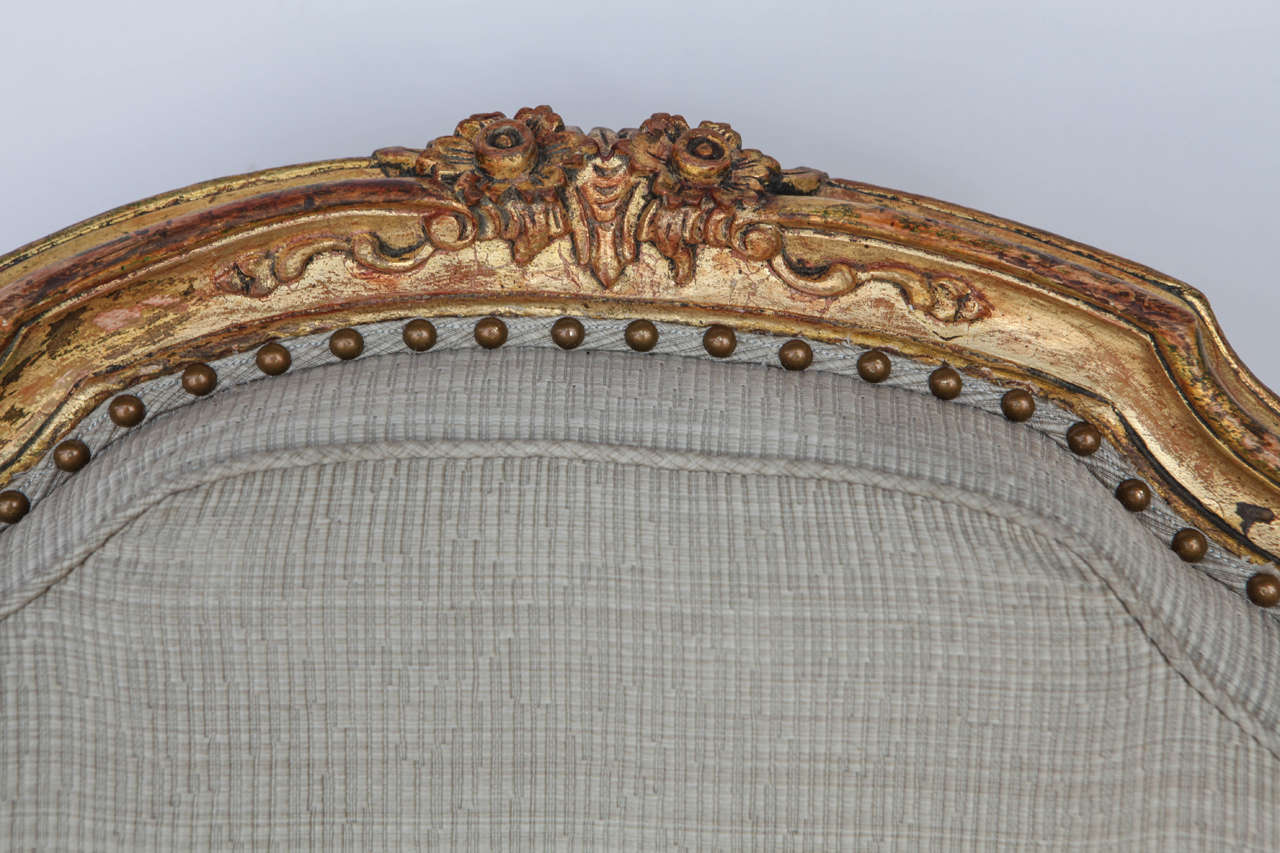 Pair of 19th Century French Carved Giltwood Armchairs 2