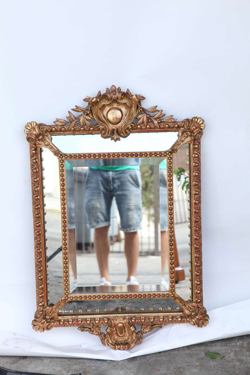 19th c. French Double Framed Giltwood Mirror
