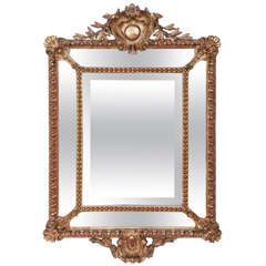 19th c. French Double Framed Giltwood Mirror