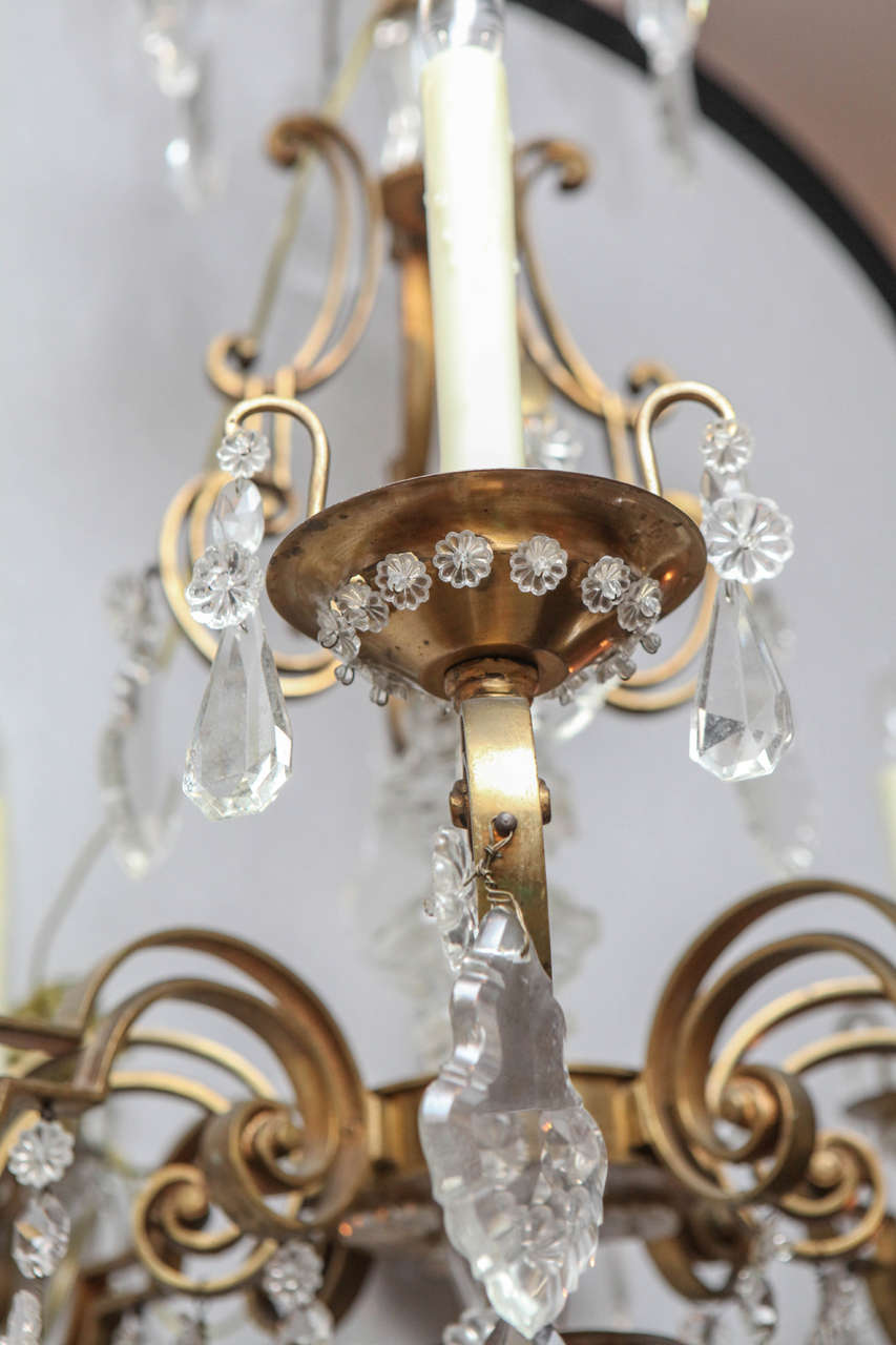 1900s French Bronze Bagues Chandelier In Good Condition For Sale In Los Angeles, CA