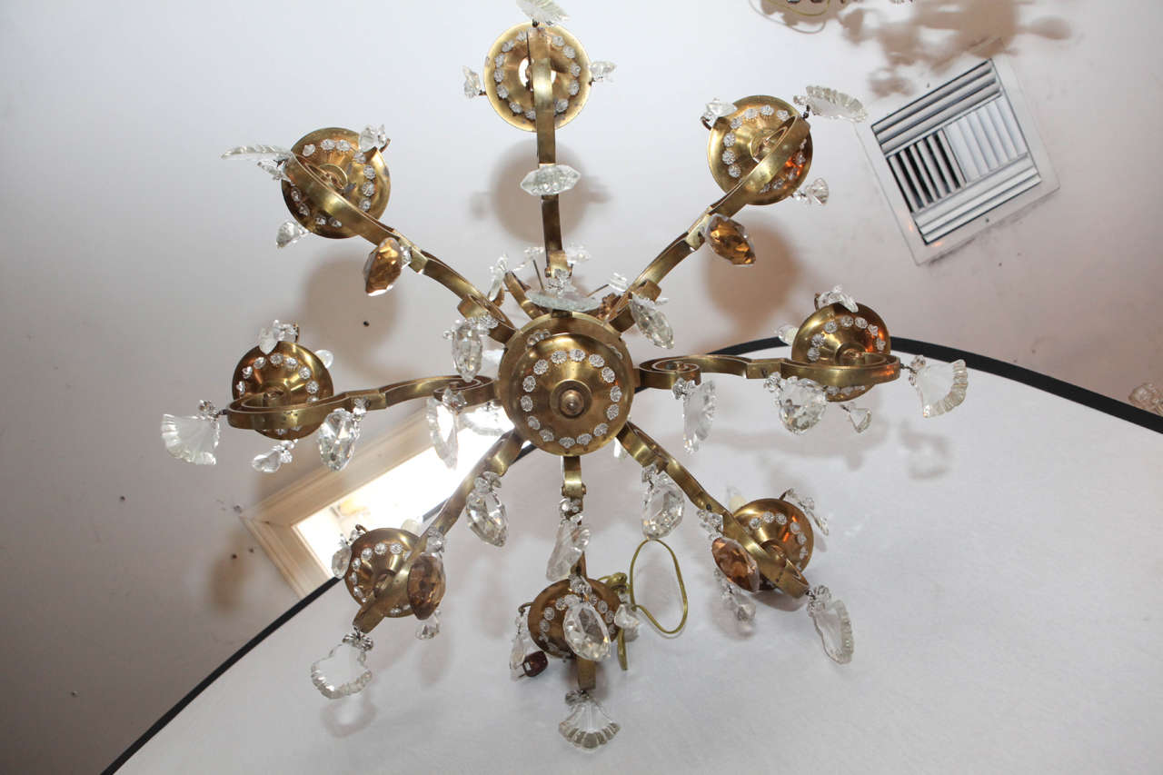 1900s French Bronze Bagues Chandelier For Sale 3