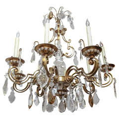 1900s French Bronze Bagues Chandelier