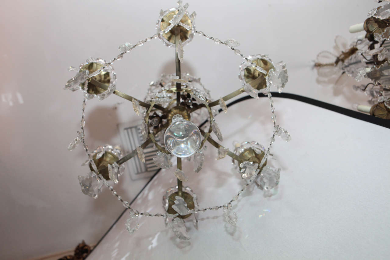 19th Century French Bronze and Crystal Chandelier For Sale 5