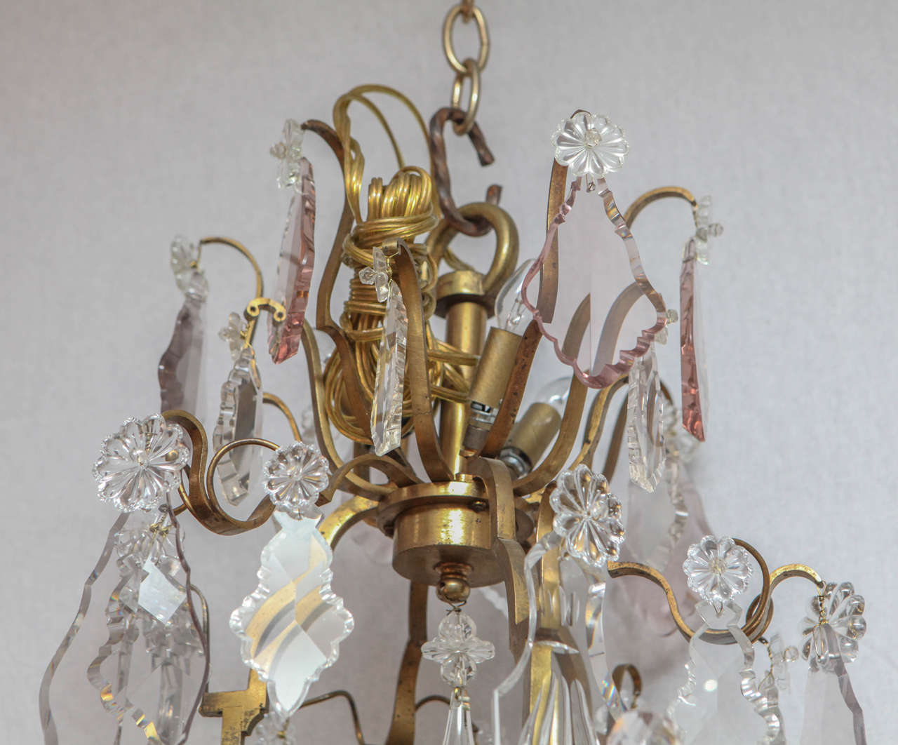 19th Century French Dore Bronze and Crystal Baccarat Chandelier In Good Condition For Sale In Los Angeles, CA